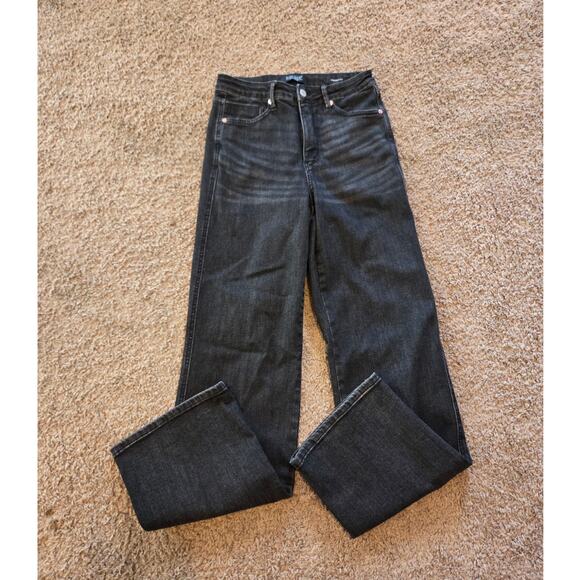 Judy Blue High Rise Control Top Straight Jeans in Washed Black 9 29 - Picture 1 of 8